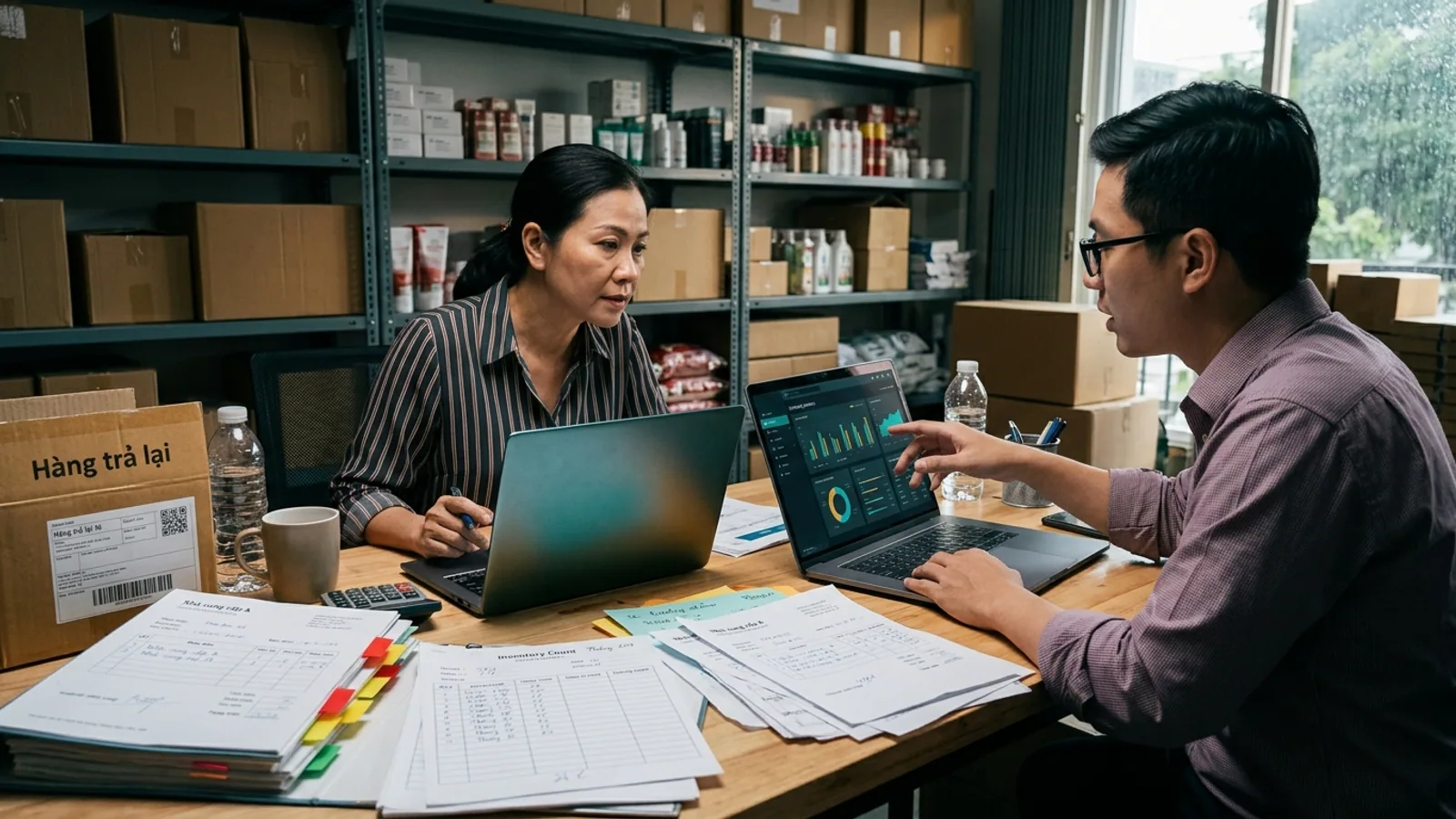 Chủ doanh nghiệp cùng kế toán so hai luồng phần mềm kế toán cloud bằng dữ liệu thương mại thật